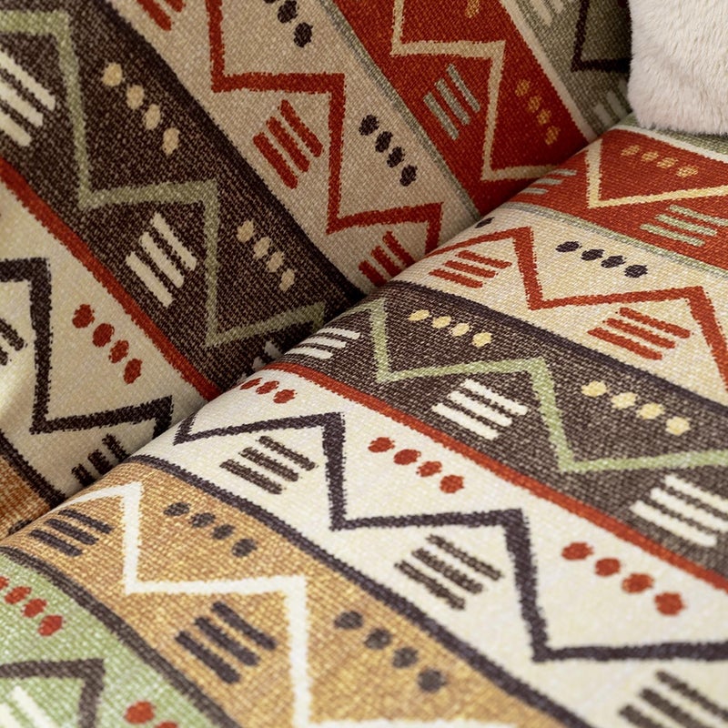 Softmicro Scandinavian Patterned Boho Natural Color Sofa Cover, Couch Cover, Sofa Throw, TV Blanket 130X180 cm