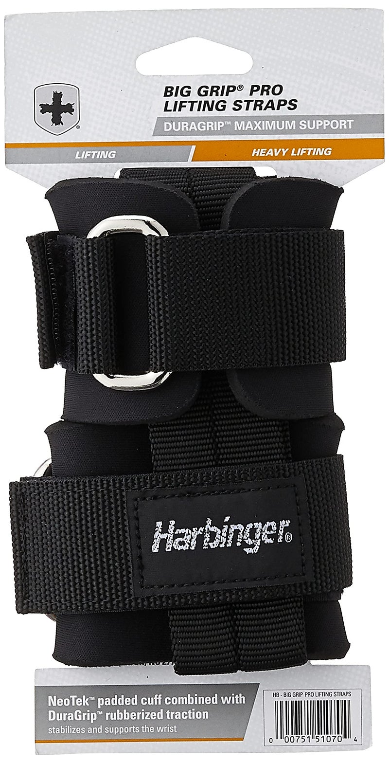 Harbinger حزام رفع هاربيجر 360531 كبير مع قبضة غير قابلة للانزلاق من النايلون مع ديرا جريب (زوج)، برو، أسود، 11.5 بوصة - Image 5