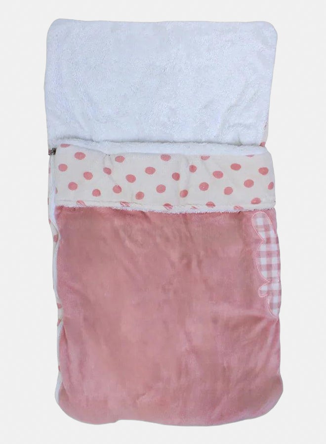 Baby Girls Velvet Baby Sleeping Bag - Cute Polka Dots - Image 1