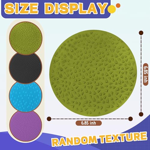CHESLICR 4PC Sensory Wall Fidget Toys for Toddler Baby 1-3 Classroom Must Have Sensory Mats for Kid Autism ADHD Quiet Silicone Tactile Pad Desk Toys Calm Down Item Mini Floor Tiles Fidget Autistic Special Need - Image 2
