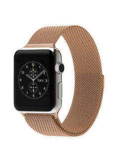 Replacement Strap For Apple Watch 42mm Milanese Loop Magnetic Stainless Steel Watch Band Rose Gold