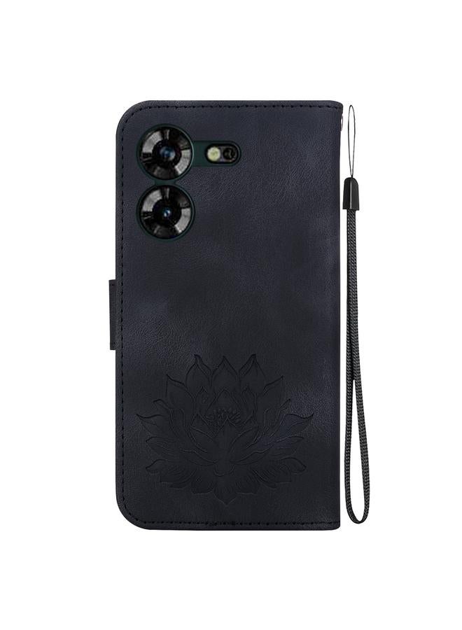 erorex Case For Tecno Pova 5 Lotus Embossed Leather Phone Case  - Image 3
