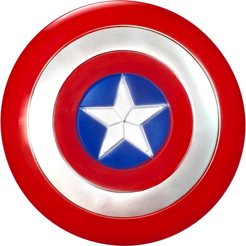 YMMAALE 12 Inch Captain Round Shield,Superhero Shield Prop Role Play Toy,Halloween Cosplay Shield for Birthday Gift,Party Decoration - Image 1