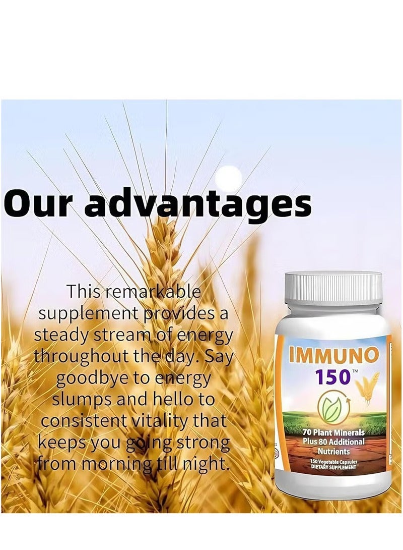 Immuno IMMUNO™ 150 Immune System Support - 70 Plant Minerals & 80 Nutrients - Energy, Sleep Aid - 150 Vegetable Capsules - Halal  - Image 4