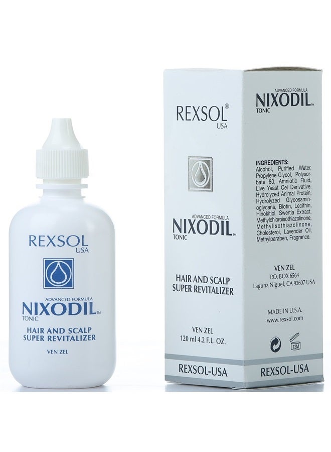 REXSOL نيكوديل معزز فائق لتجديد الشعر وفروة الرأس | مع مشتقات خلايا الخميرة الحية، البيوتين، الليسيثين، مستخلص السويرتيا وزيت اللافندر | يساعد في منع تساقط الشعر وتحفيز النمو. (120 مل/4.2 أونصة سائلة) - Image 1