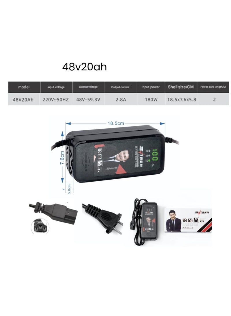 SCOOTER BATTERY CHARGER 48VOLT - 20AH - Image 2