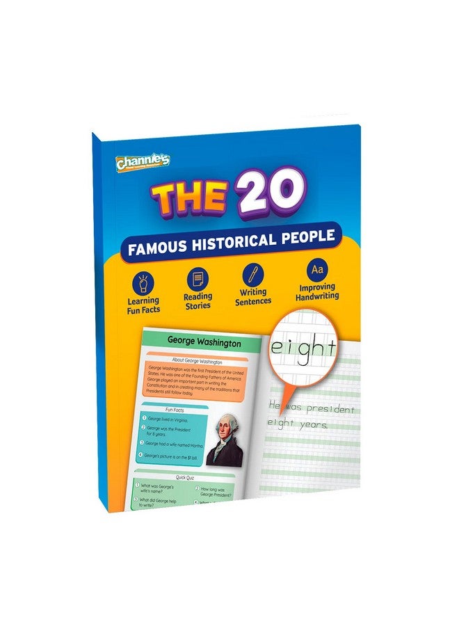 Channie's The 20 Famous Historical People, 3Rd - 5Th Grade Reading Comprehension Workbook For Kids, 20 Inspiring Biographies With Fun Facts & Quick Quizzes To Practice Handwriting - Image 1