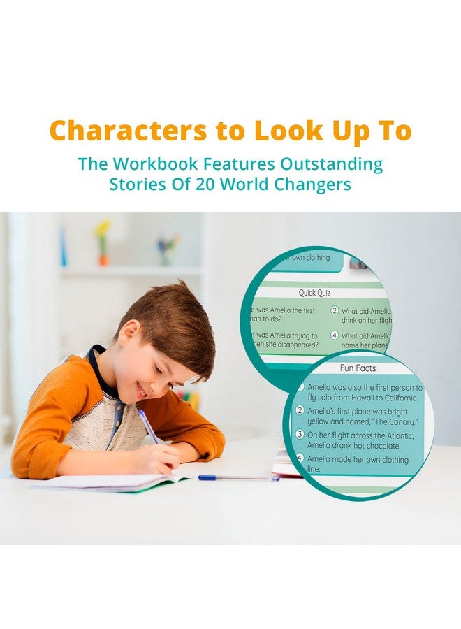Channie's The 20 Famous Historical People, 3Rd - 5Th Grade Reading Comprehension Workbook For Kids, 20 Inspiring Biographies With Fun Facts & Quick Quizzes To Practice Handwriting - Image 3