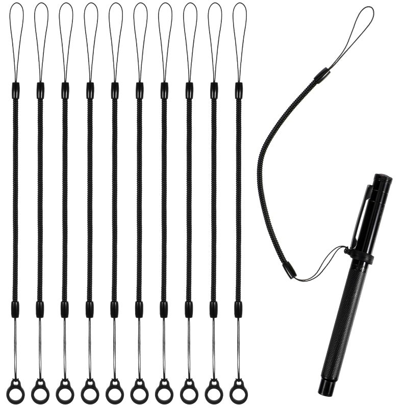 LIQWEI 10 Pcs Elastic Lanyard Tether, Retractable Pen Holder Leash with Chain, Plastic Lanyard String Clipboard Anti-Lose Pen Leash for Tethering Stylus to Touchscreen - Image 1