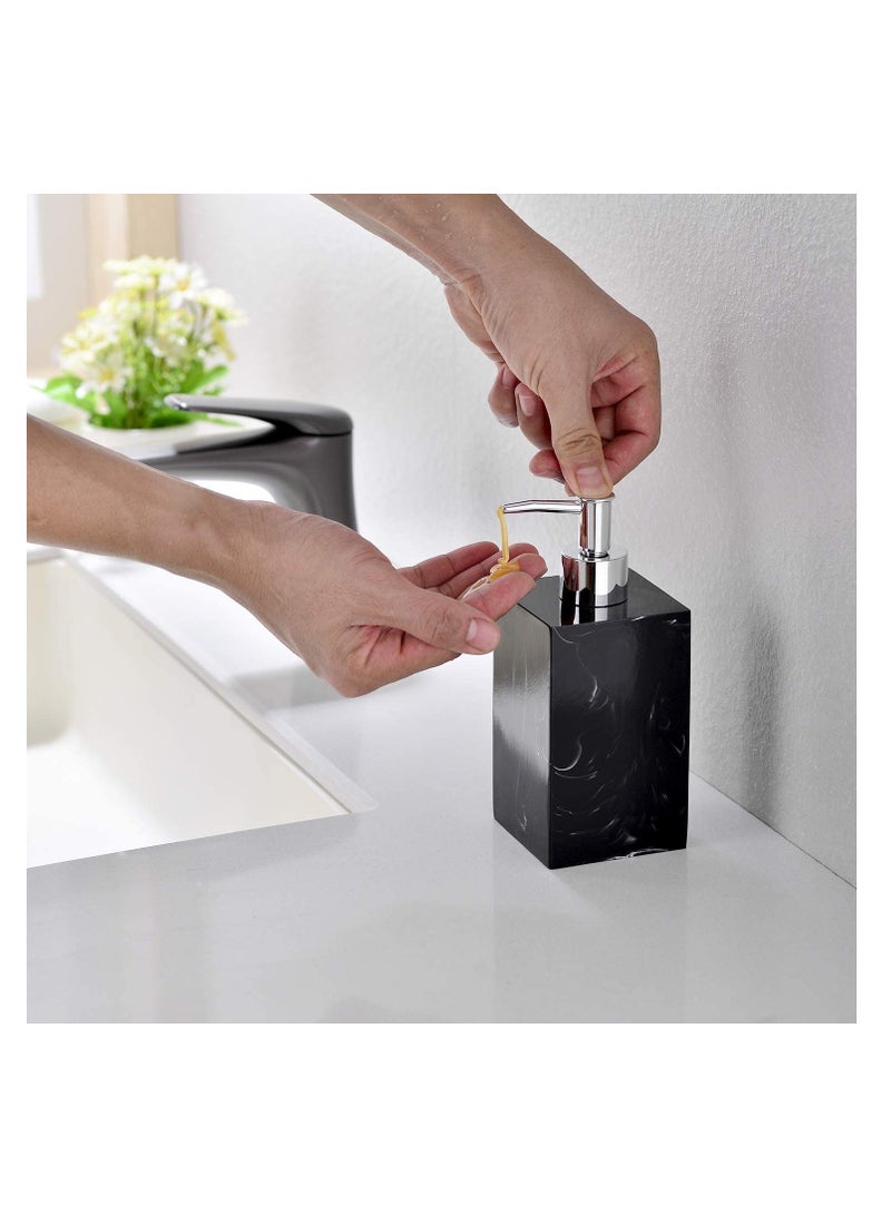 SYOSI Soap Dispenser Black Marble Style with Rust Proof Pump, for Bathroom Kitchen Countertop Lotion & Liquid Dispenser Soap Hand Soap,17 oz - Image 3