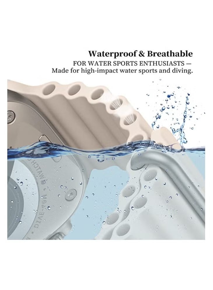 Beauenty 10 Pack Silicone Ocean Band for Apple Watch Ultra Ultra2/ 9 8 7 6 5 4 3 2 1 SE,Soft Silicone Waterproof Strap Wristbands Compatible with iWatch Apple Watch Series Ultra 49mm 45mm 44mm 42mm Women Men - Image 4