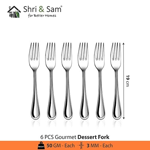 Shri & Sam Gourmet Stainless Steel Cutlery Set, 24-Pieces, Silver - Image 4