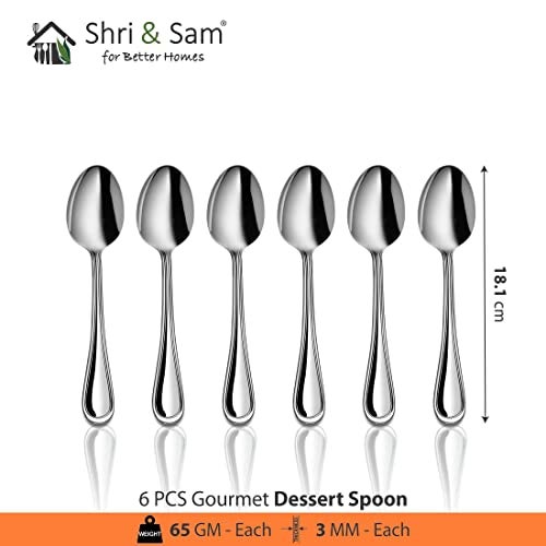 Shri & Sam Gourmet Stainless Steel Cutlery Set, 24-Pieces, Silver - Image 2