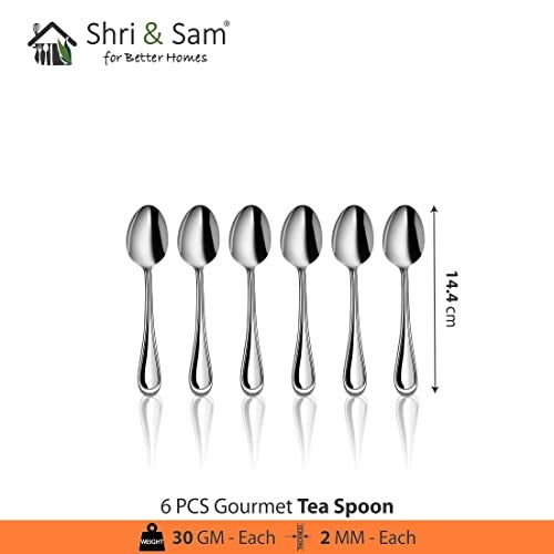Shri & Sam Gourmet Stainless Steel Cutlery Set, 24-Pieces, Silver - Image 3