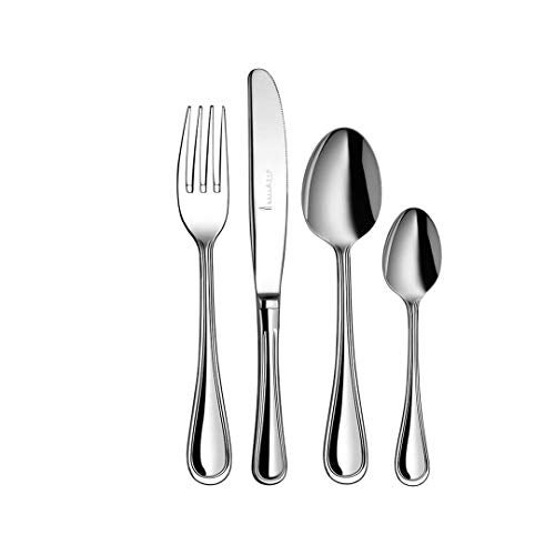 Shri & Sam Gourmet Stainless Steel Cutlery Set, 24-Pieces, Silver - Image 1