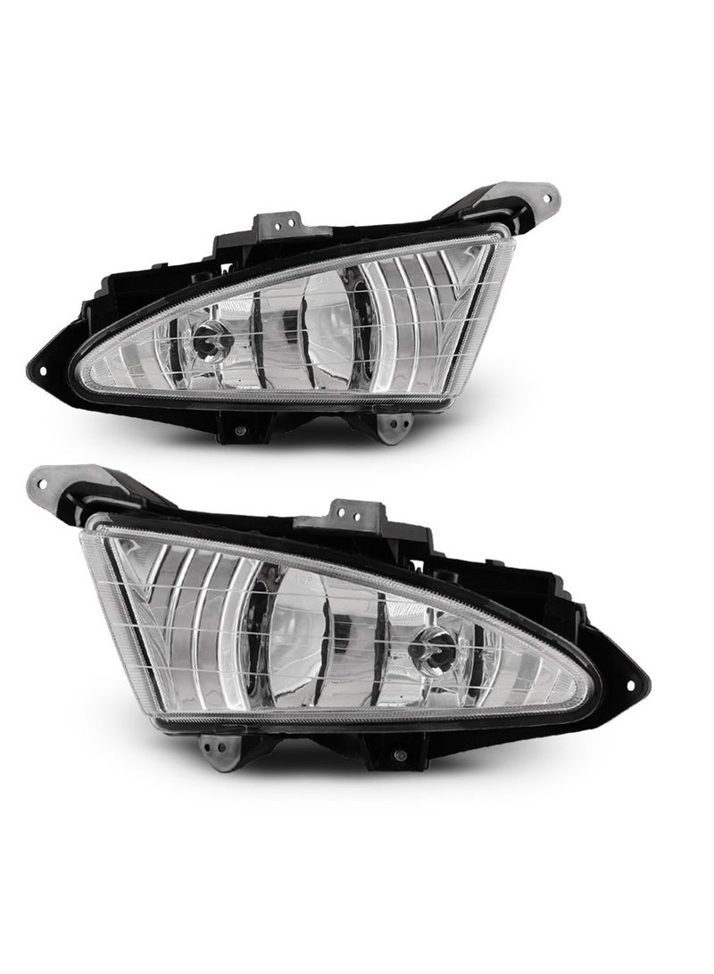 Elshafey 1 Pair Fog Lights Assembly Replacement for 2007-2010 Hyundai Elantra Clear Lens with Bulbs Harness Switch Kit Driving Fog Lights - Image 2