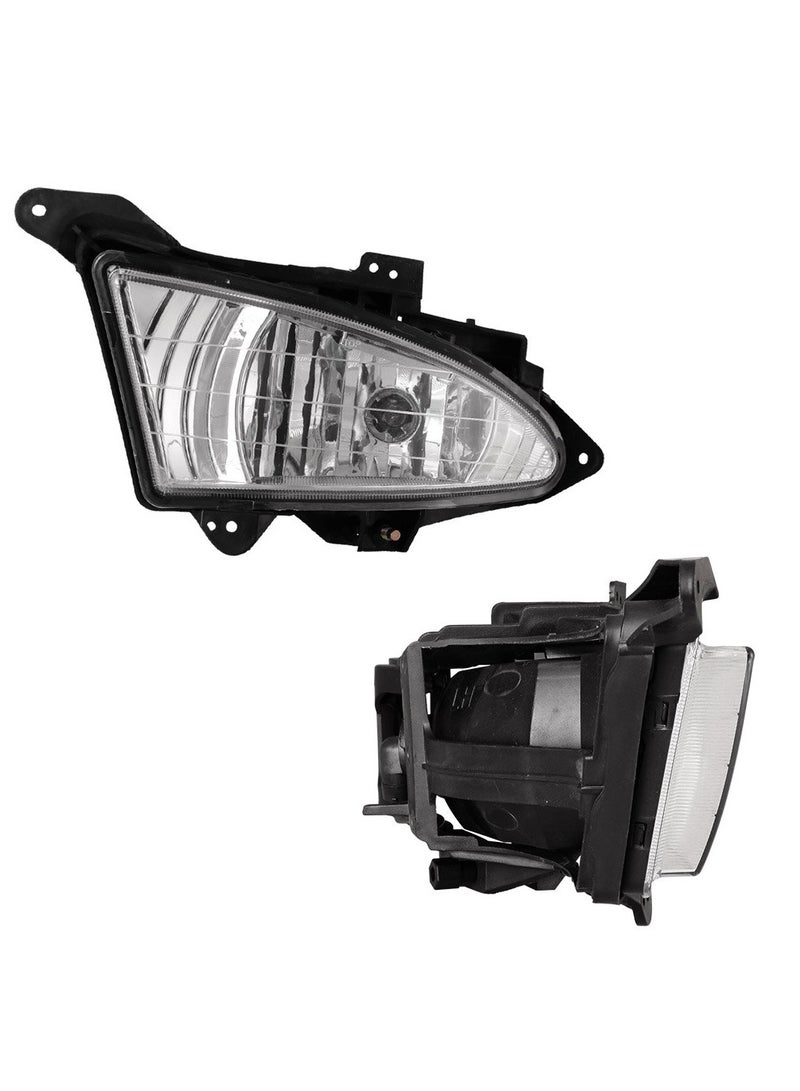 Elshafey 1 Pair Fog Lights Assembly Replacement for 2007-2010 Hyundai Elantra Clear Lens with Bulbs Harness Switch Kit Driving Fog Lights - Image 3