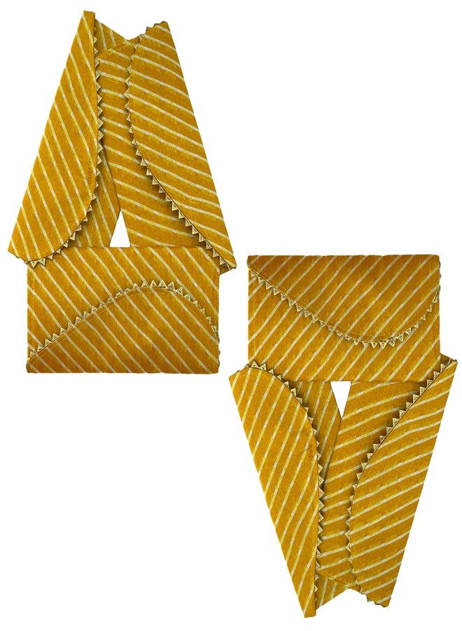 Orange Paper Leheria Design Shagun Envelops/Wedding Envelops/Gift Envelop/Cash Envelop/Money Shagun Cash Envelopes for Weddings, Birthdays, Rakhi, Gifting (Yellow- Pack of 6) - Image 4