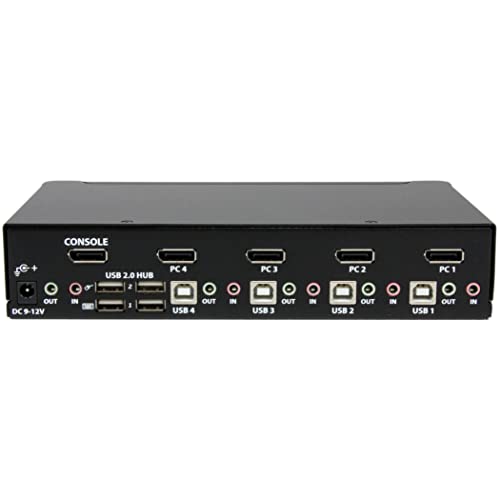 StarTech.com 4 Port DisplayPort KVM Switch w/ Audio - USB, Keyboard, Video, Mouse, Computer Switch Box for 2560x1600 DP Monitor , TAA (SV431DPUA) - Image 3