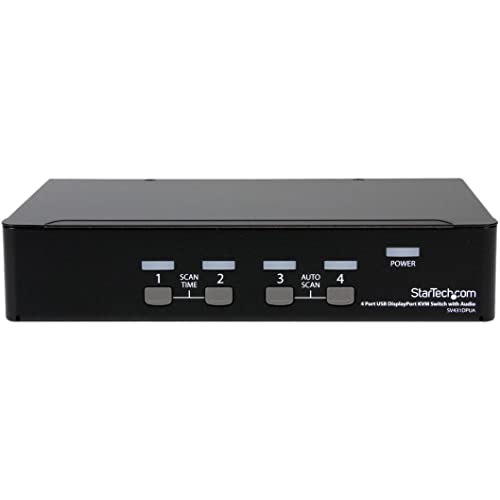 StarTech.com 4 Port DisplayPort KVM Switch w/ Audio - USB, Keyboard, Video, Mouse, Computer Switch Box for 2560x1600 DP Monitor , TAA (SV431DPUA) - Image 2