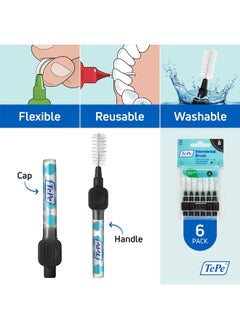 Tepe TEPE Interdental Brush Original, Soft Dental Brush for Teeth Cleaning, Pack of 6, 1.5 mm, Extra-Large Gaps, Black, Size 8  - Image 5