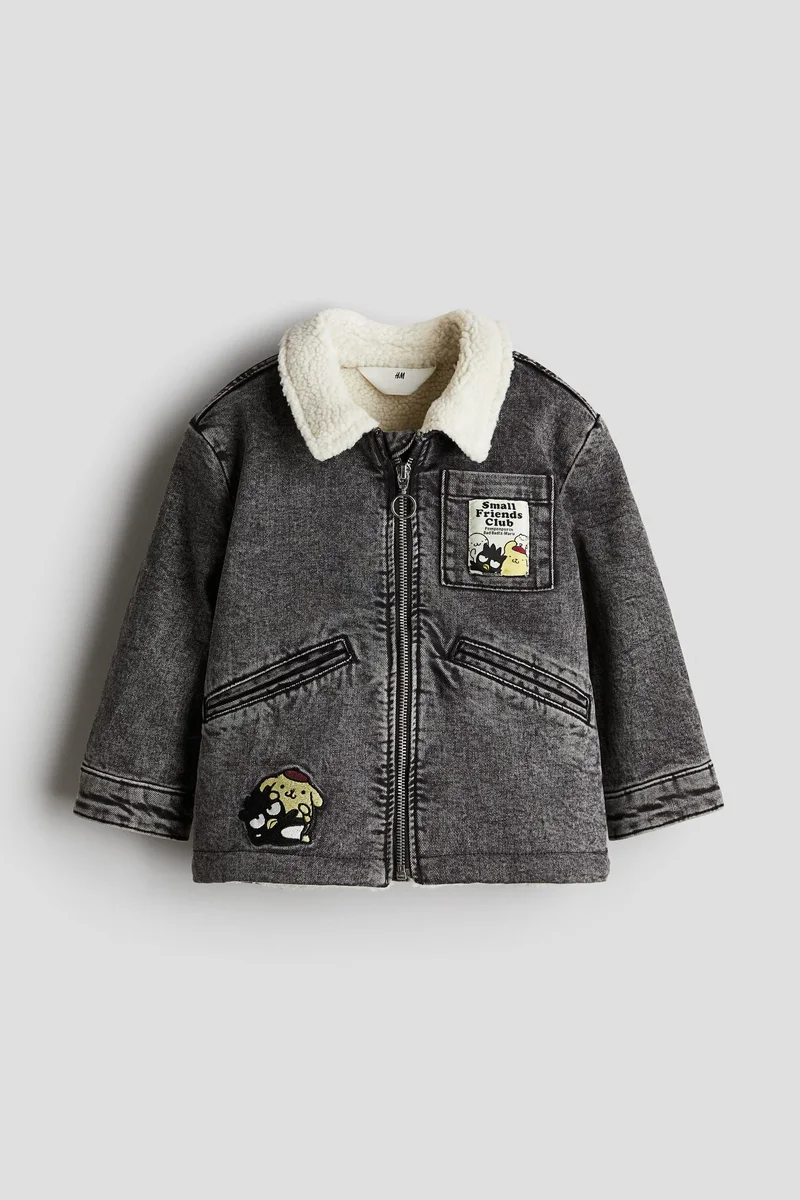 H&M Teddy-Lined Denim Jacket