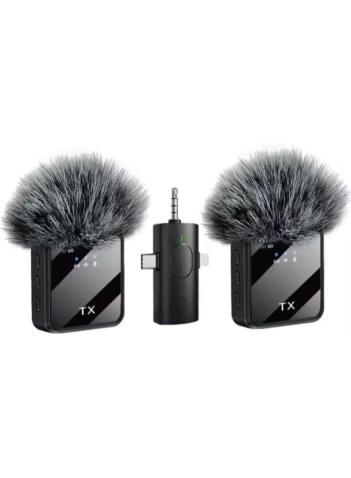 Bukela Wireless Lavalier Microphone 3 in 1 Mobile Phone Vlog Video Recording Interview Broadcasting for Android, iPhone and Camera - Image 5