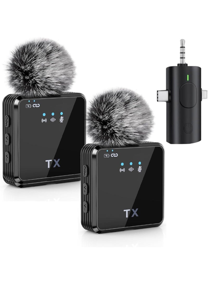 Bukela Wireless Lavalier Microphone 3 in 1 Mobile Phone Vlog Video Recording Interview Broadcasting for Android, iPhone and Camera - Image 1