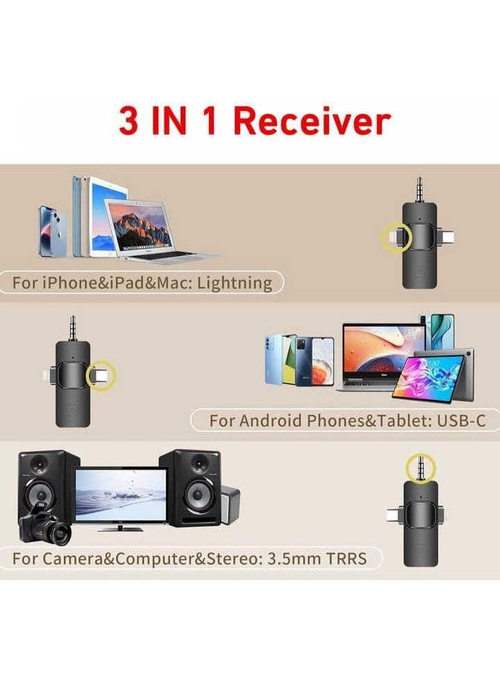 Bukela Wireless Lavalier Microphone 3 in 1 Mobile Phone Vlog Video Recording Interview Broadcasting for Android, iPhone and Camera - Image 4
