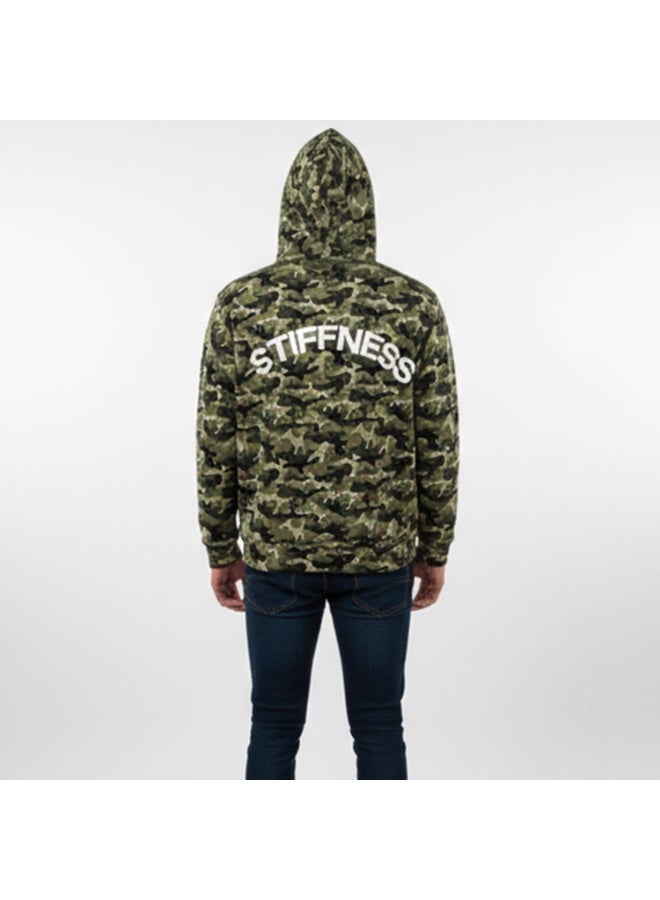 Caesar Men's hoodie with a military print and featuring a print on the back and chest. - Image 3