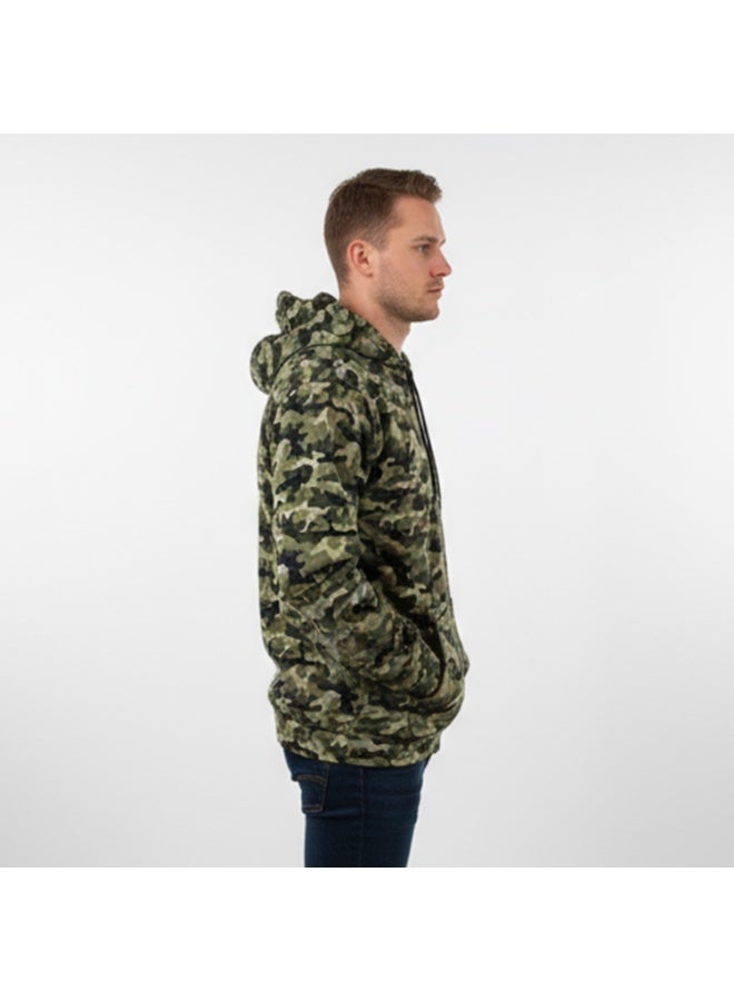 Caesar Men's hoodie with a military print and featuring a print on the back and chest. - Image 2