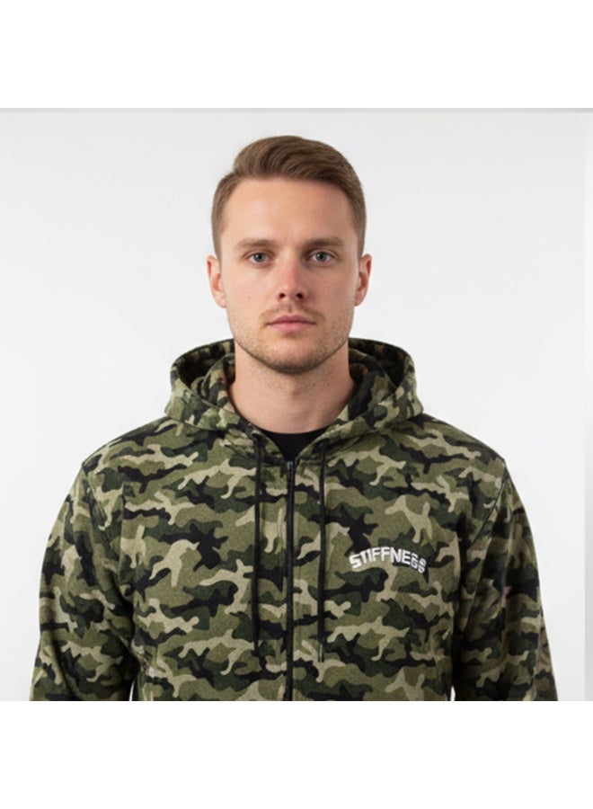 Caesar Men's hoodie with a military print and featuring a print on the back and chest. - Image 4