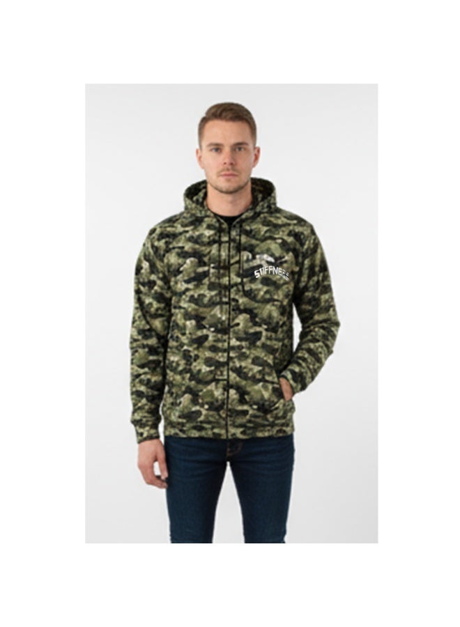 Caesar Men's hoodie with a military print and featuring a print on the back and chest. - Image 1