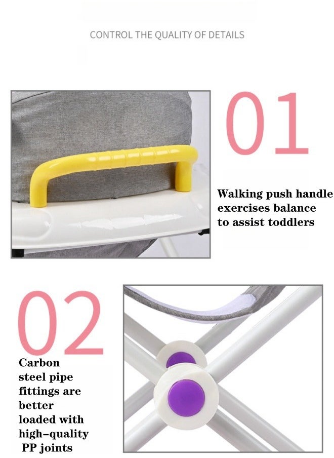 XiuWoo Multifunctional Sit-On Anti-O-Leg Rollover Baby Walker Stroller With Music Box, Long And Short Push Handle, And Foot Pad - Green  - Image 5