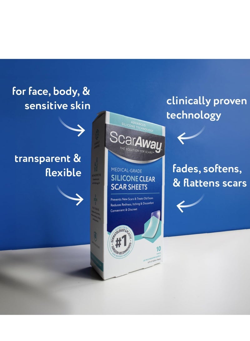 ScarAway Clear Silicone Scar Sheets, White, 6 Count - Image 2