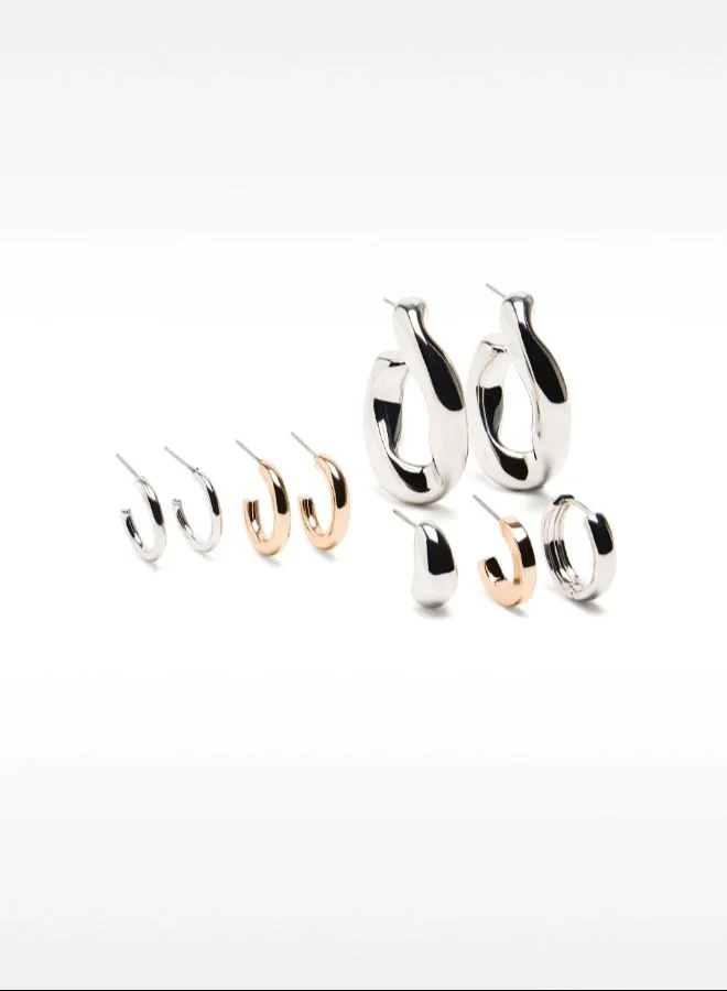 بارفوا مجموعة من الأقراط الحلقية ثنائية اللون