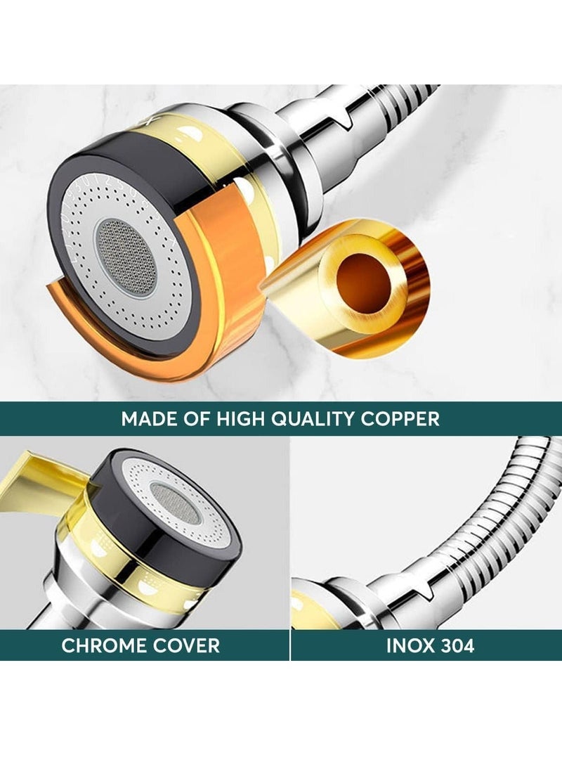 Y&D Faucet Sprayer Attachment Kitchen Spray Head Solid Brass and Stainless Steel 360 Degree Rotatable Aerator 3 Flow Mode Adjustable High Pressure Booster Anti-Splash Water Saving - Image 3