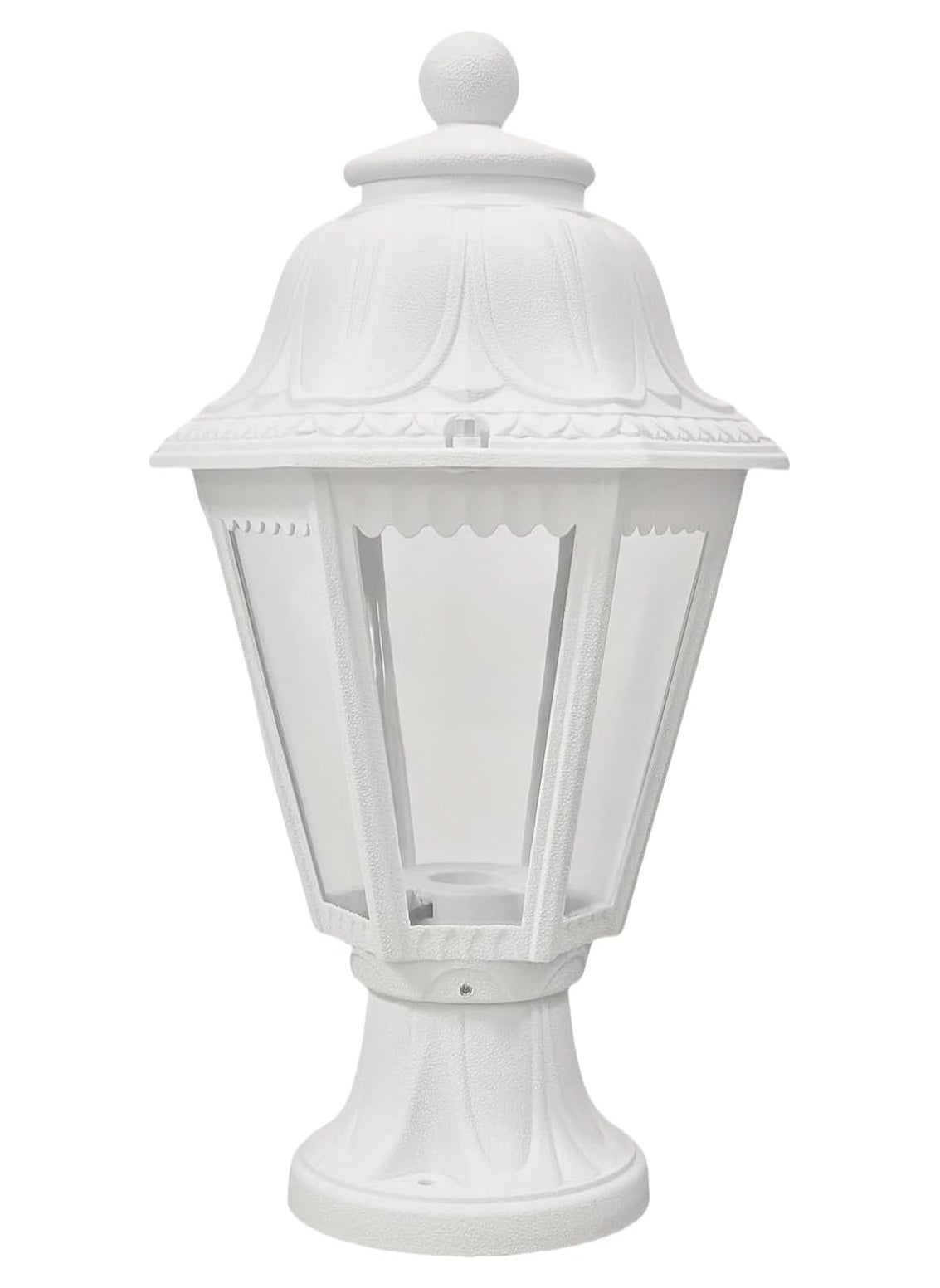 HUA QIANG WANG Outdoor Plastic Post Lights, Exterior Lamp Post Light Fixture with E27 Socket, White Waterproof Post Lantern with Clear Lampshade, Pillar Outside Lighting for Garden, Patio, Pathway 