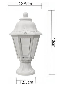 HUA QIANG WANG Outdoor Plastic Post Lights, Exterior Lamp Post Light Fixture with E27 Socket, White Waterproof Post Lantern with Clear Lampshade, Pillar Outside Lighting for Garden, Patio, Pathway  - Image 2
