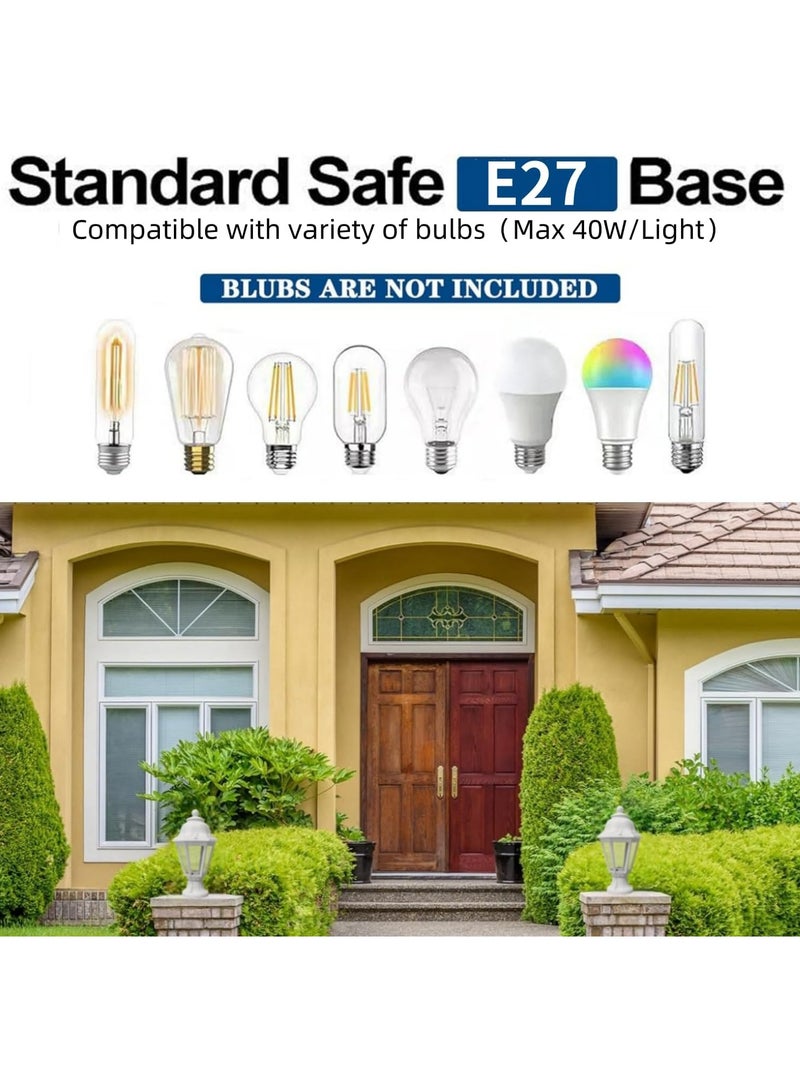 هو آقي آنغ وانغ أضواء بلاستيكية خارجية ، مصباح خارجي آخر ضوء لاعبا اساسيا مع E27 المقبس ، أبيض للماء آخر فانوس مع عاكس الضوء واضحة ، عمود الإضاءة الخارجية للحديقة ، الفناء ، المسار - Image 3