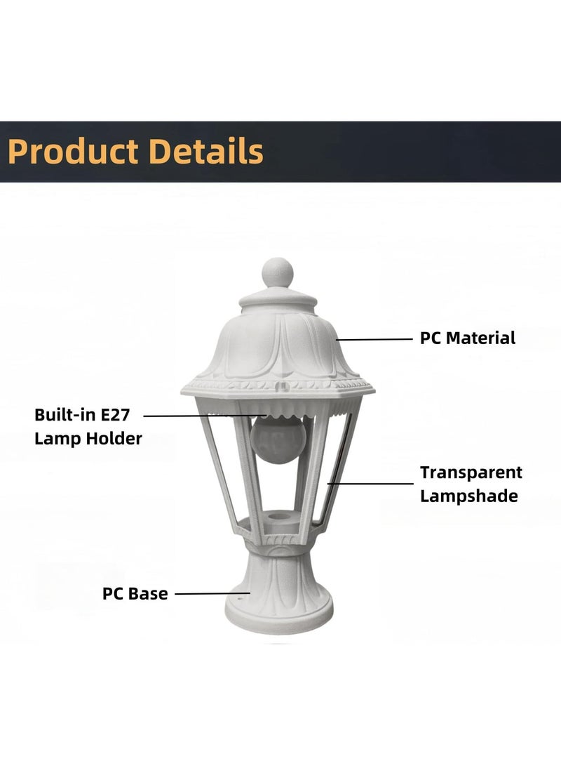 هو آقي آنغ وانغ أضواء بلاستيكية خارجية ، مصباح خارجي آخر ضوء لاعبا اساسيا مع E27 المقبس ، أبيض للماء آخر فانوس مع عاكس الضوء واضحة ، عمود الإضاءة الخارجية للحديقة ، الفناء ، المسار - Image 4