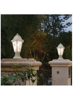 HUA QIANG WANG Outdoor Plastic Post Lights, Exterior Lamp Post Light Fixture with E27 Socket, White Waterproof Post Lantern with Clear Lampshade, Pillar Outside Lighting for Garden, Patio, Pathway  - Image 5