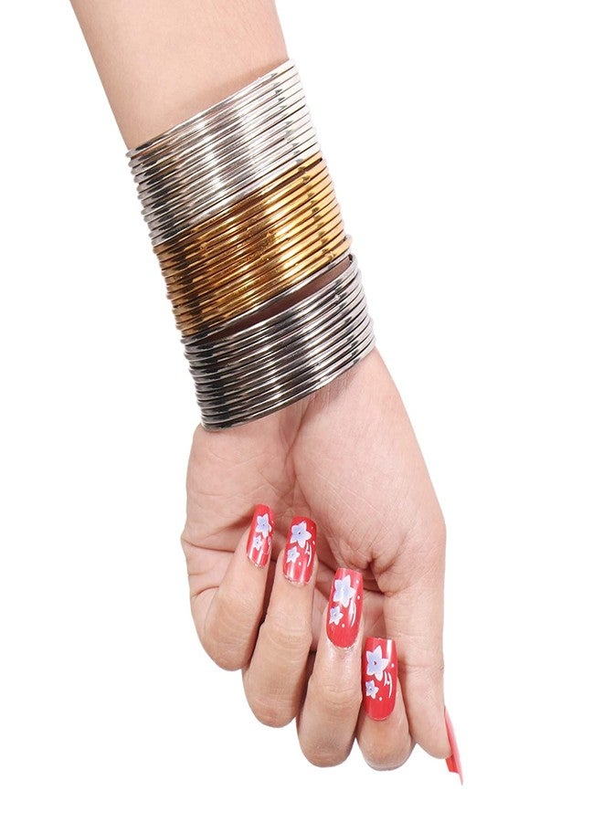 Shivarth Plane Glossy Metal Bangles Set for Women and Girls - (Pack of 36 Bangles) _Available in Many Colours (2.2) - Image 3