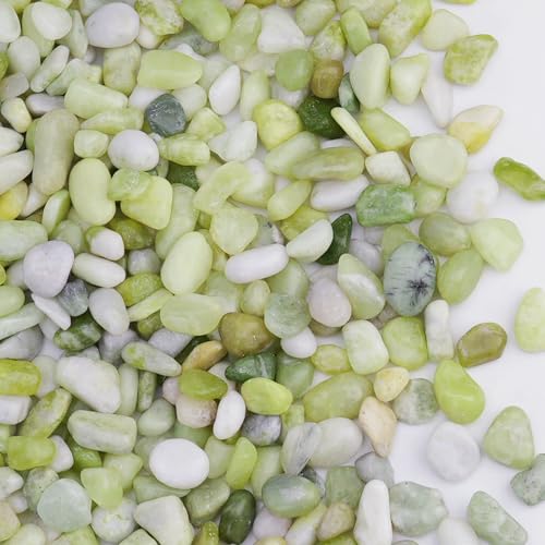 Pulovin 5 lbs Jade Pebbles for Indoor Plants, Decorative Pebbles for Bamboo, Vase, 3/8" Plant Gravel for Pots Indoor, Highly Polished Small River Rocks - Image 1