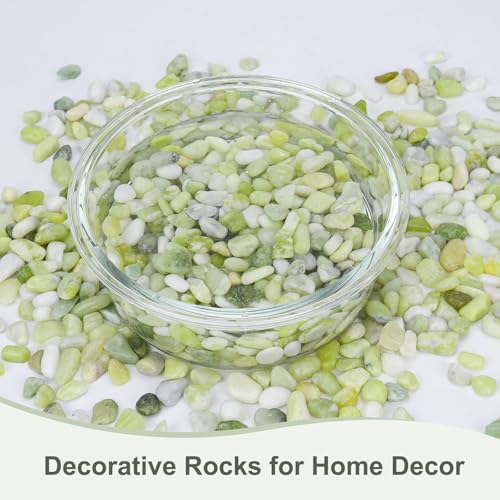 Pulovin 5 lbs Jade Pebbles for Indoor Plants, Decorative Pebbles for Bamboo, Vase, 3/8" Plant Gravel for Pots Indoor, Highly Polished Small River Rocks - Image 4