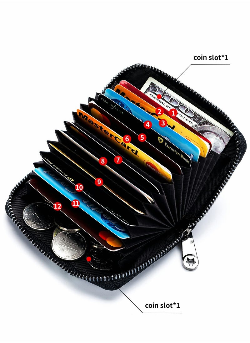 Generic RFID Blocking Leather Wallet with ID Window, Mini Zipper Credit Card Holder for Men & Women - Stylish & Secure  - Image 4