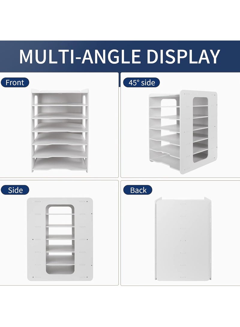 TPGP Letter Tray Paper Organizer - Desk Tidy Organizer File Document Holder A4 Paper Filing Trays for Home, Office, School (7 Tier)  - Image 2