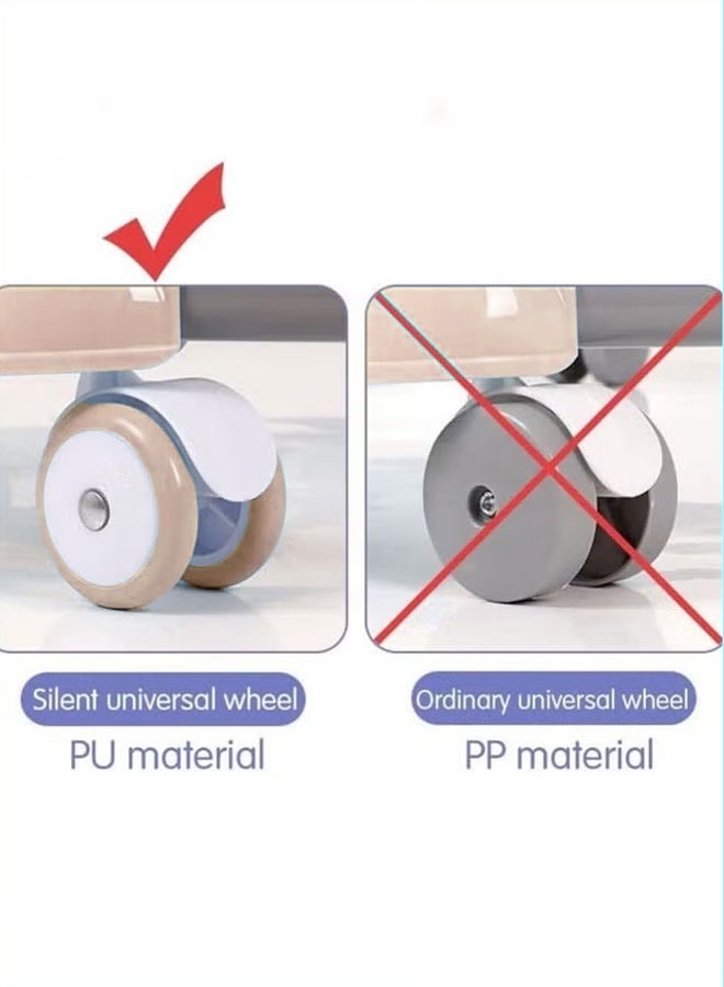 Berma Baby Multifunctional anti-rollover baby walker, anti-bowleg baby walker with push-toy and tray, can be used as a dining chair, suitable for boys and girls from 6 to 24 months (pink frog) - Image 4