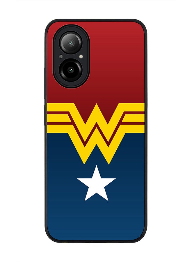 Stylizedd Rugged Black Edge Case for Realme C67 4G, Slim fit Soft Case Flexible Rubber Edges Anti Drop TPU Gel Thin Cover -  Wonder Woman  - Image 1