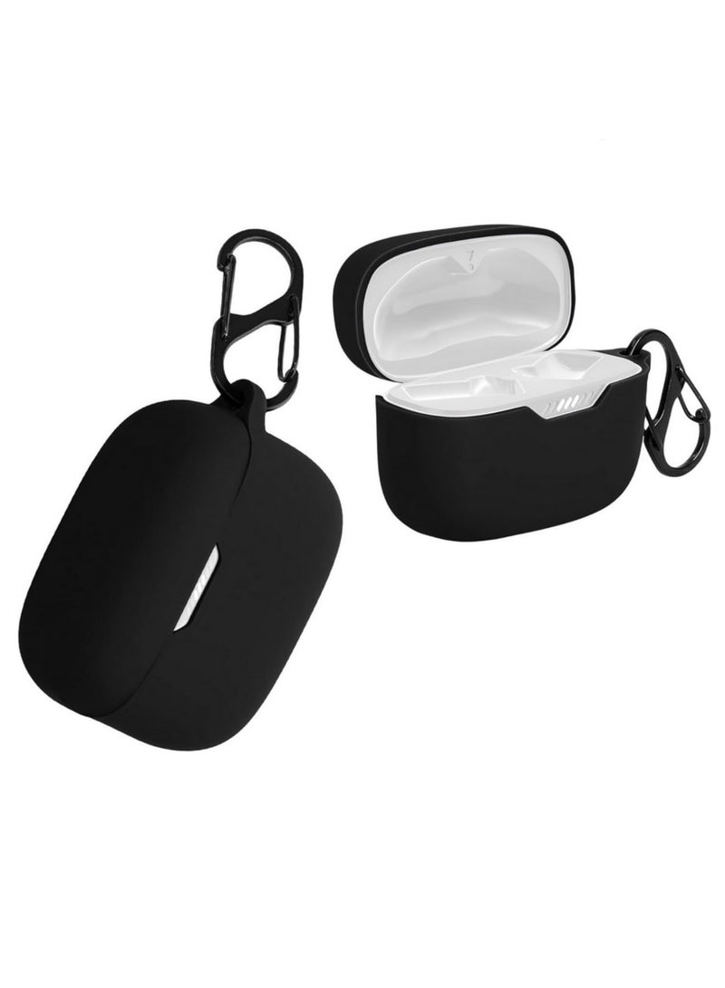 1pcs For JBL Tune 230NC TWS Case Bluetooth Earphone Cover For JBL Tune 230 NC Skin Silicone Case Funda Protector with Keychain Hook Black - Image 1